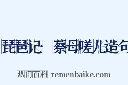 琵琶记·蔡母嗟儿造句是什么意思的图片